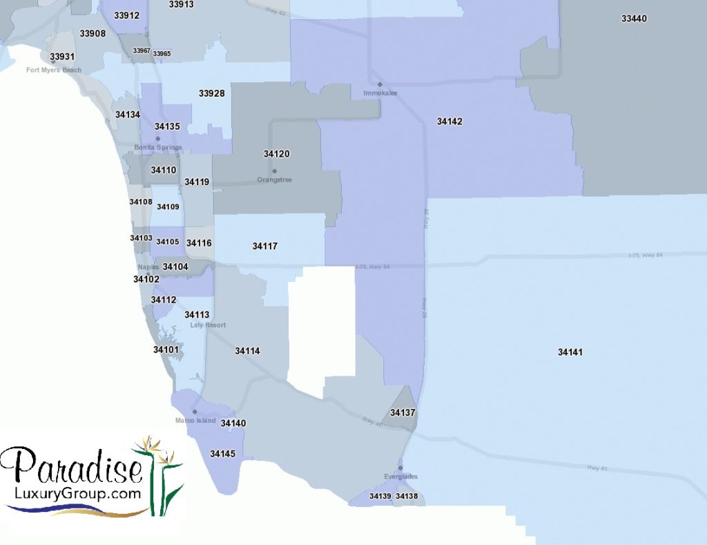 sw florida zip code map Southwest Florida Real Estate By Zip Code Paradise Luxury Group sw florida zip code map