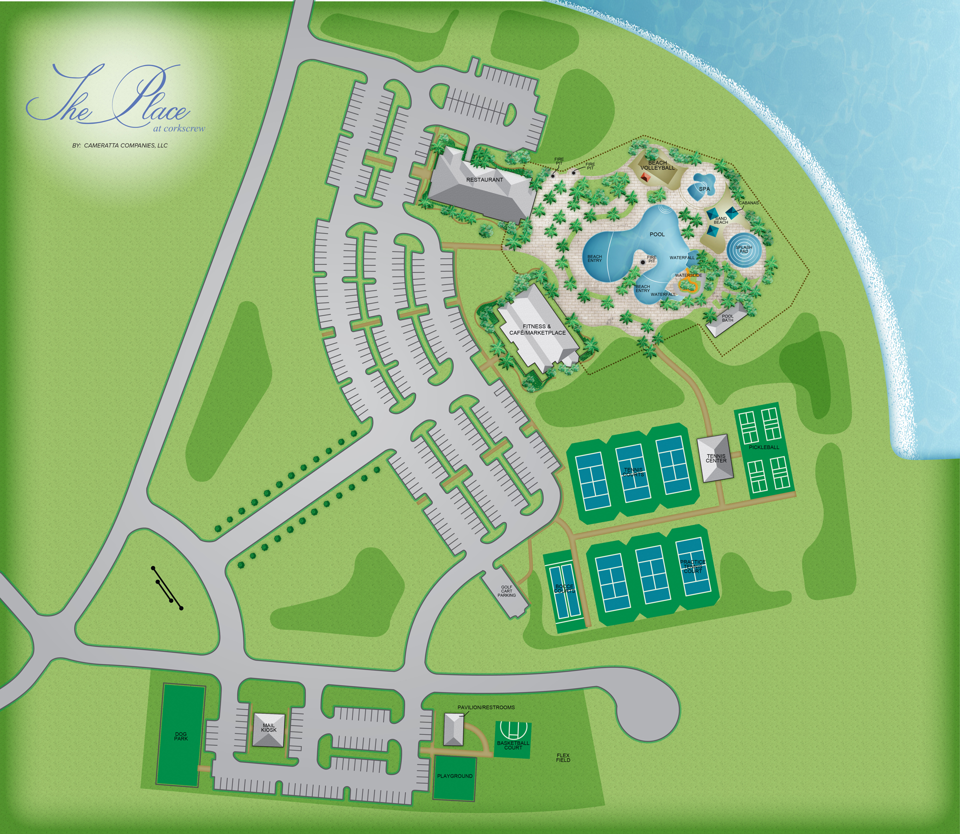 Amenity Site Plan at The Place at Corkscrew